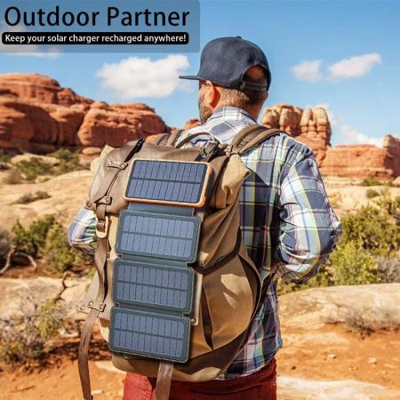 پاوربانک خورشیدی کمپینگ مدل Solar 4Fold Wireless ظرفیت 20000 میلی آمپر ساعت