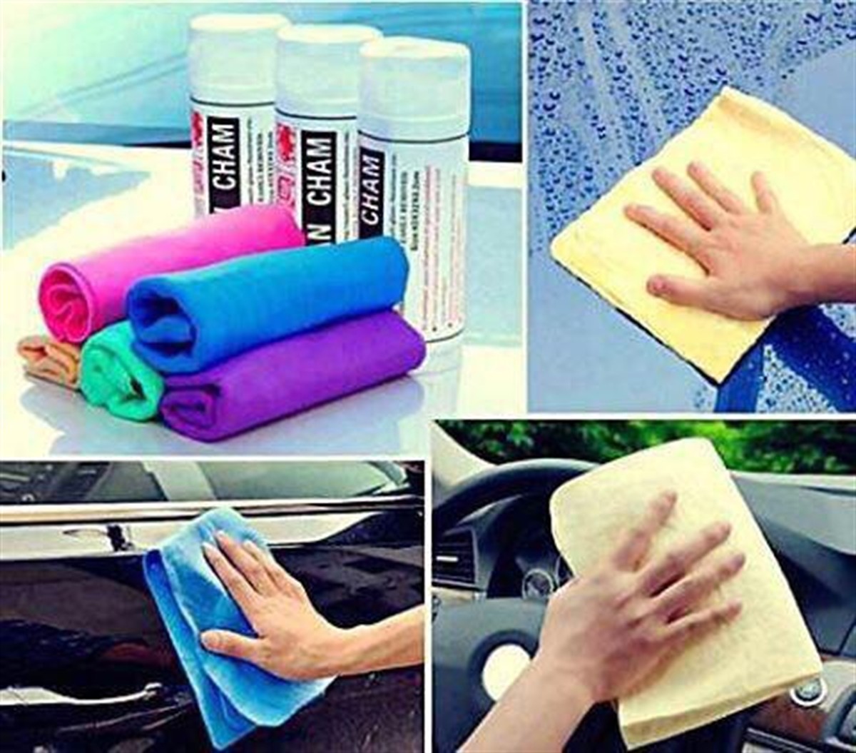 دستمال تمیز کننده خودرو مدل Clean Cham |کادو رنگینه | لندیکا