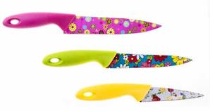 چاقو رنگی سه تایی گلدار- KitchenKnife