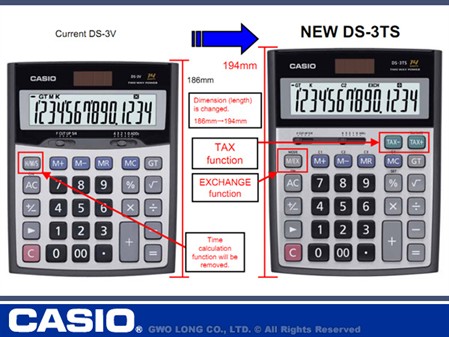 ماشین حساب رومیزی کاسیو مدل Casio DS-3TS Desk Top