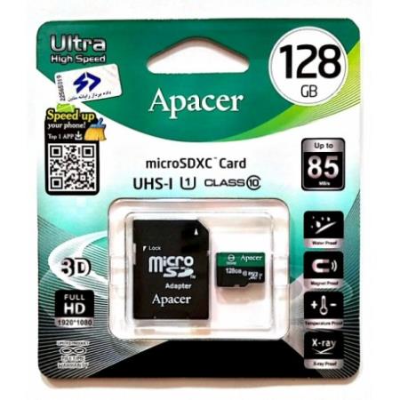 کارت حافظه microSDHC اپیسر کلاس 10 استاندارد UHS-I U1 سرعت 85MBps همراه با آداپتور SD ظرفیت 128 گیگابایت