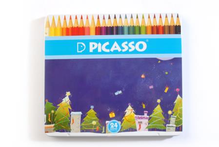 مداد رنگی جعبه فلزی ۲۴ رنگ پیکاسو