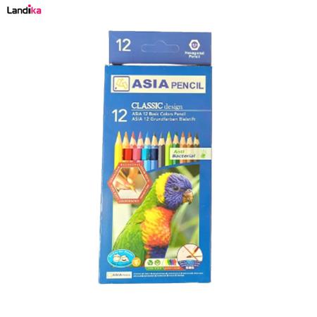 مداد رنگی 12 رنگ آسیا مدل A-12
