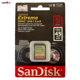 کارت حافظه SDHC سن دیسک مدل Extreme کلاس 10 استاندارد UHS-I U1سرعت 300X 45MBps ظرفیت 32 گیگابایت