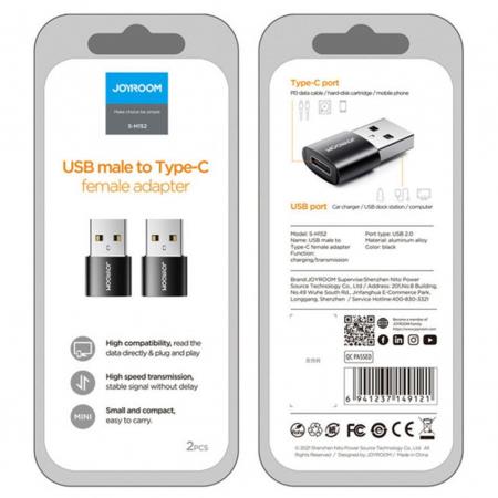 تبیدل TYPE-C به USB جویروم مدل S-H152 پک 2 عددی