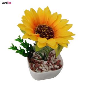گلدان به همراه گل مصنوعی مدل آفتابگردان