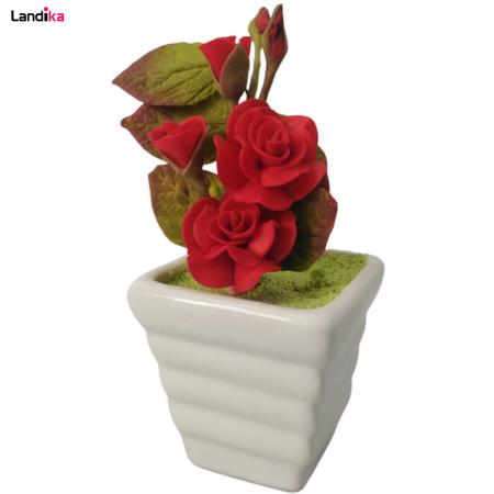 گلدان به همراه گل مصنوعی مدل نرگس