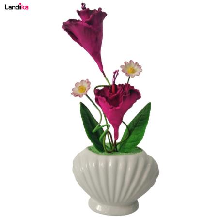 گلدان به همراه گل مصنوعی مدل لاله