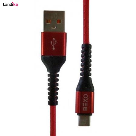 کابل فنری تبدیل USB به microUSB بکسو مدل B-010 طول 1 متر
