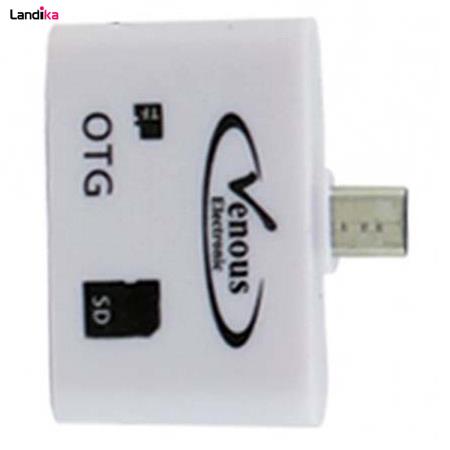 مبدل کارت حافظه Micro SD و SD و USB به microUSB ونوس مدل PV-T10