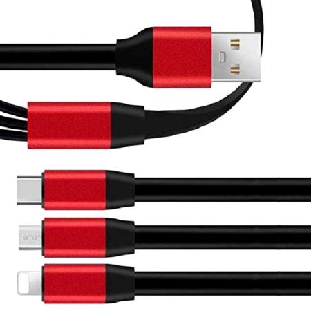 کابل تبدیل USB به microUSB/لایتنینگ/USB-C اسکای دلفین مدل S63E به طول 1.2 متر