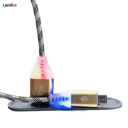 کابل شارژ USB به microUSB مدل LED دار طول یک متر