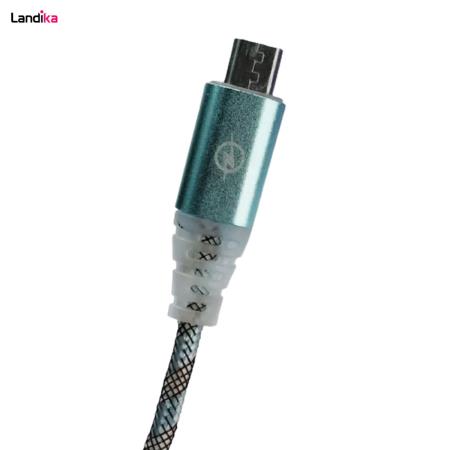 کابل شارژ USB به microUSB مدل LED دار طول یک متر