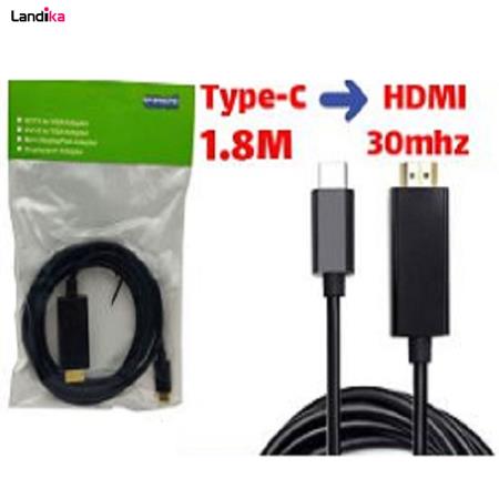 تبدیل کابلی Type-C به HDMI طول 180 سانتی متری