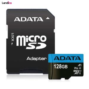 کارت حافظه microSDXC ای دیتا مدل Premier V10 A1 کلاس 10 استاندارد UHS-I سرعت 100MBps ظرفیت 128 گیگابایت