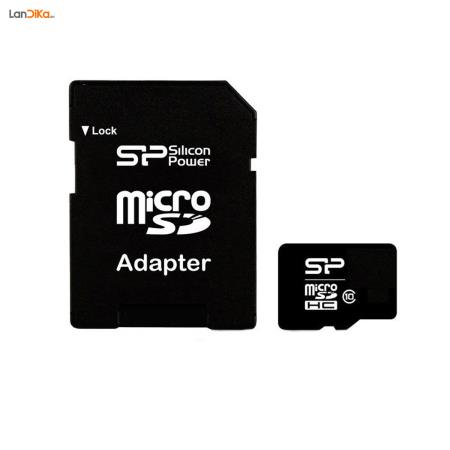 کارت حافظه microSDHC سیلیکون پاور کلاس 10 همراه با آداپتور SD ظرفیت 8 گیگابایت