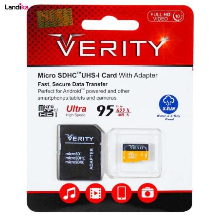 کارت حافظه microSDHC وریتی کلاس 10 استاندارد UHS-I U1 سرعت 95MBps ظرفیت 32 گیگابایت به همراه آداپتور SD