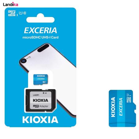 کارت حافظه‌ microSDHC کیوکسیا مدل EXCERIA کلاس 10 استاندارد UHS-I U1 سرعت 100MBps ظرفیت 16 گیگابایت به همراه آداپتور SD