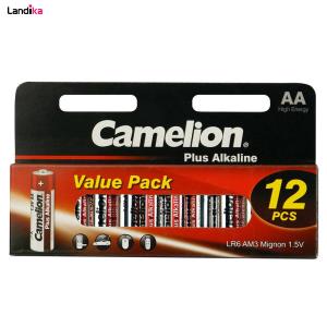 باتری نیم قلمی Camelion Plus Alkaline LR03 1.5V AAA بسته ۱۲ عددی