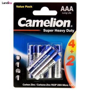 باتری نیم قلمی Camelion AAA بسته 4 عددی به همراه 2 عدد هدیه