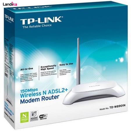 مودم روتر ADSL2 Plus بی‌سیم N150 تی پی-لینک مدل TD-W8901N_V1