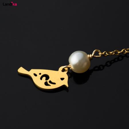 گردنبند طلا 18 عیار زنانه مدل قفس پرنده 0.04 گرم