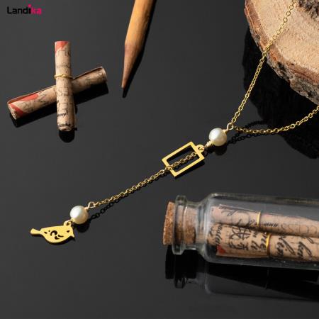 گردنبند طلا 18 عیار زنانه مدل قفس پرنده 0.04 گرم