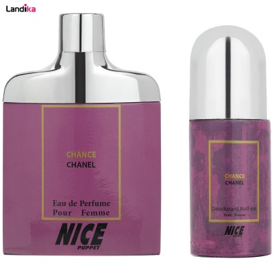 ادو پرفیوم و رول ضد تعریق زنانه نایس پاپت مدل Chanel مجموعه 2 عددی