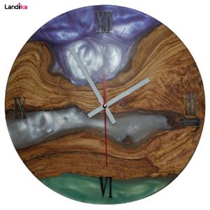 ساعت دیواری چوبی رزینی مدل DIFCOL