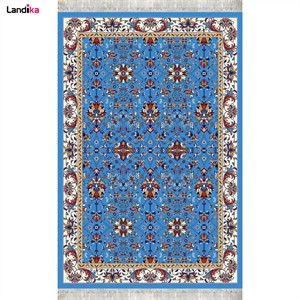گلیم فرش ماشینی کاشان طرح افشان آبی