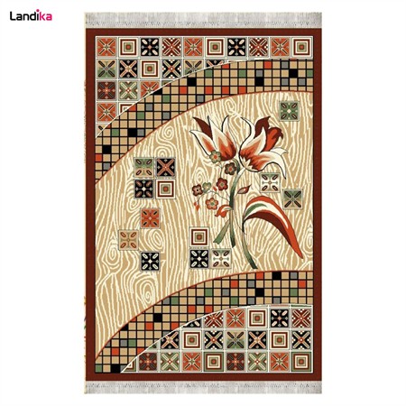 گلیم فرش ماشینی کاشان طرح گل رز