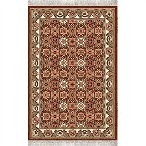 گلیم فرش ماشینی کاشان طرح سوگل قهوه ای