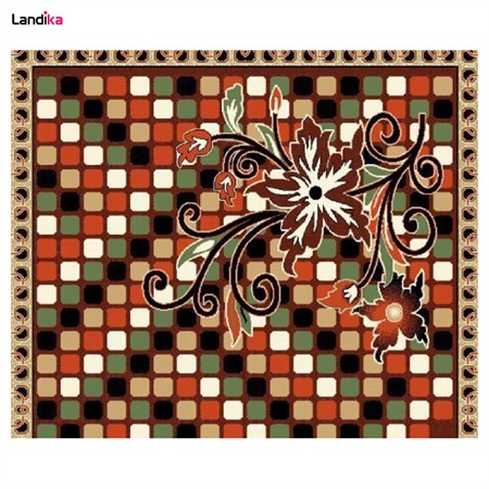 گلیم فرش ماشینی کاشان طرح بوته