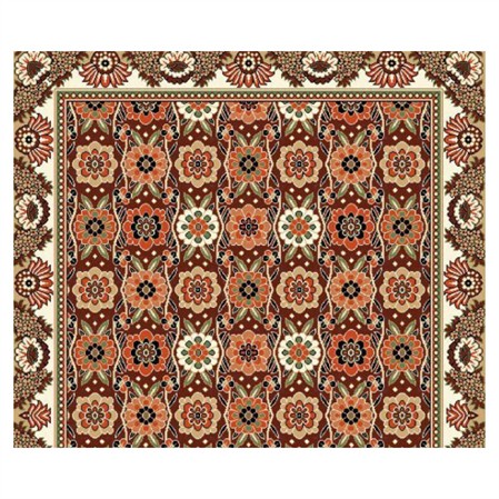 گلیم فرش ماشینی کاشان طرح سوگل قهوه ای