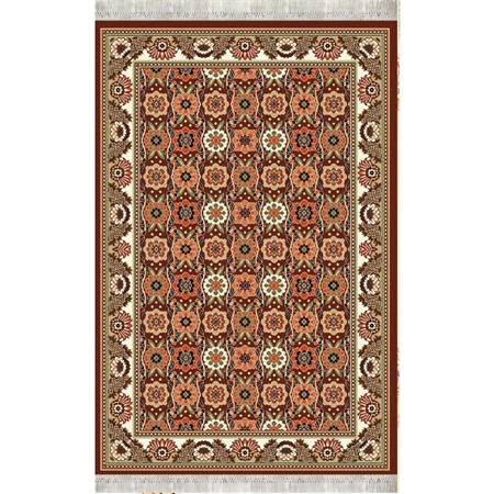 گلیم فرش ماشینی کاشان طرح سوگل قهوه ای