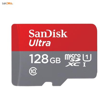 کارت حافظه MicroSDHC سن دیسک مدل Ultraکلاس 10 استاندارد UHS-I U1 سرعت 80MBps 533X همراه با آداپتور SD ظرفیت 128 گیگابایت