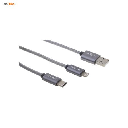کابل تبدیل USB به لایتنینگ و USB-C اوی مدل CL-984 طول 1 متر