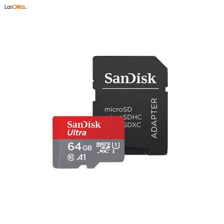 کارت حافظه microSDXC سن دیسک مدل Ultra A1 کلاس 10 استاندارد UHS-I سرعت 100MBps ظرفیت 64 گیگابایت